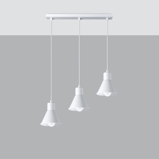 Lampe pendante Elyla 3 blanche [E27].