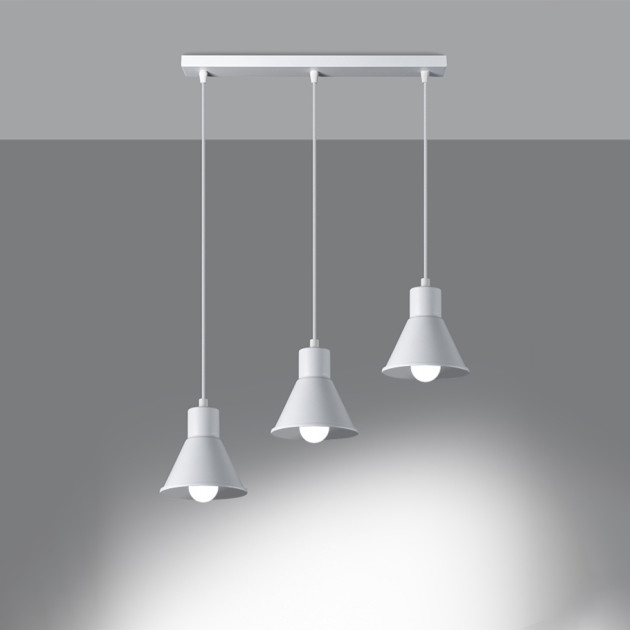 Lampe pendante Elyla 3 blanche [E27].