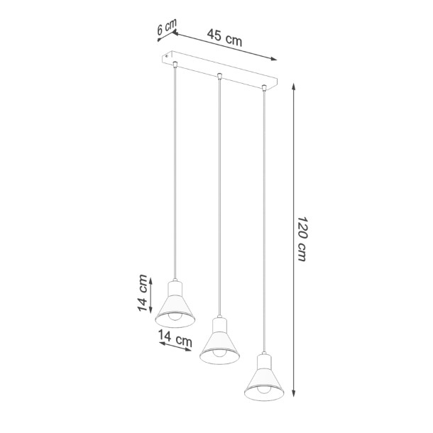 Lampe pendante Elyla 3 blanche [E27].