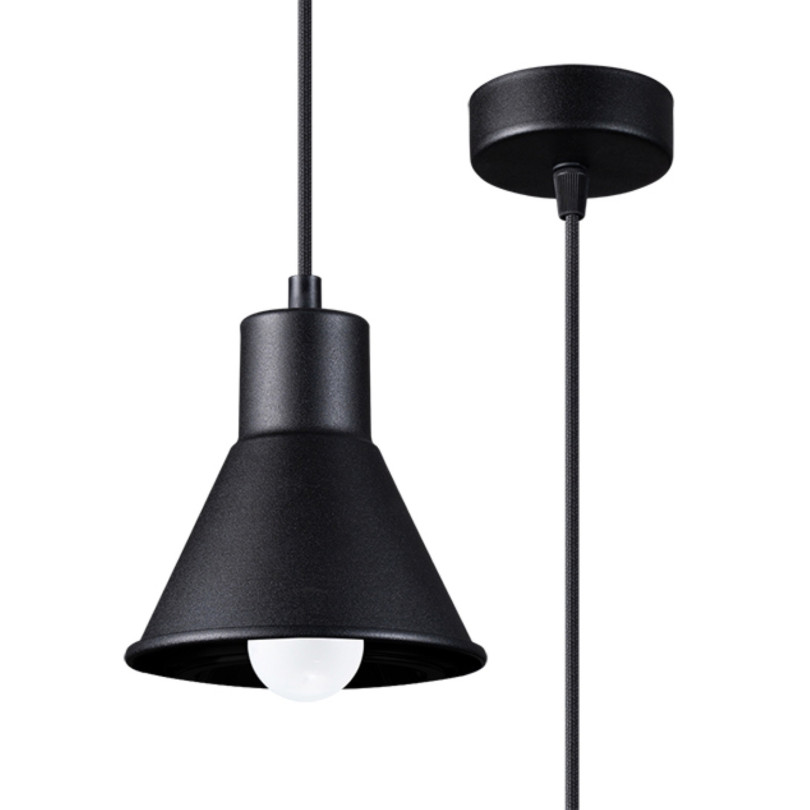 Lampe pendante Elyla 1 noir [E27].