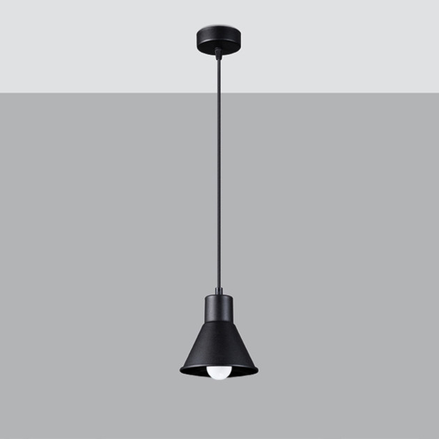 Lampe pendante Elyla 1 noir [E27].