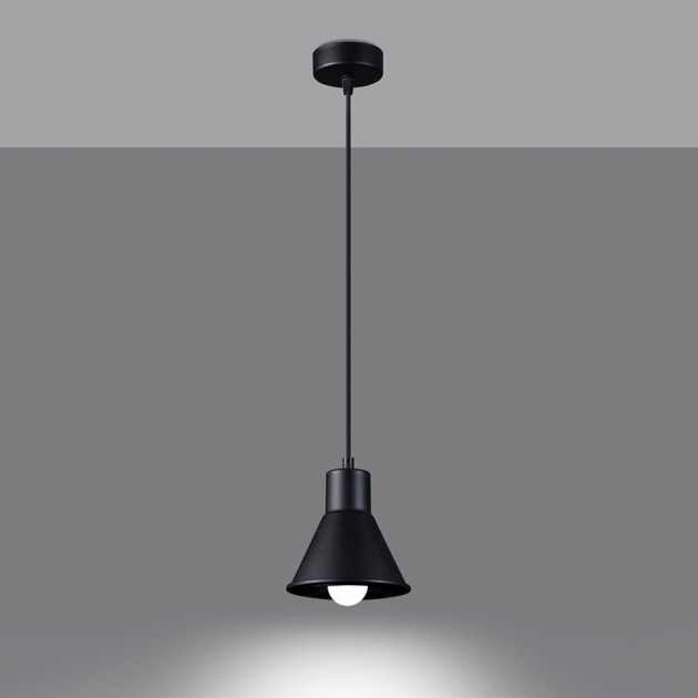 Lampe pendante Elyla 1 noir [E27].