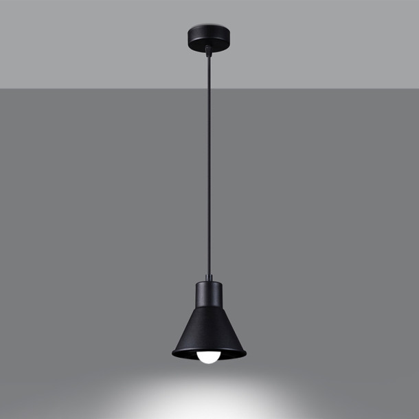 Lampe pendante Elyla 1 noir [E27].
