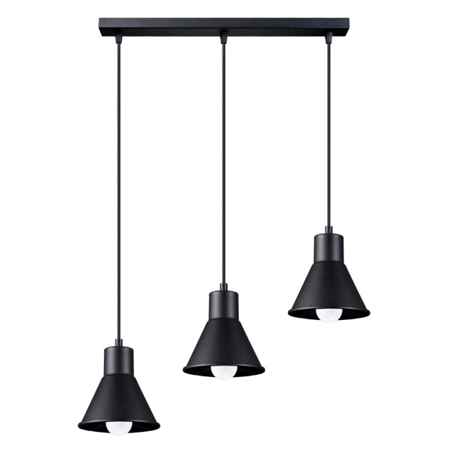 Lampe pendante Elyla 3 noir [E27].
