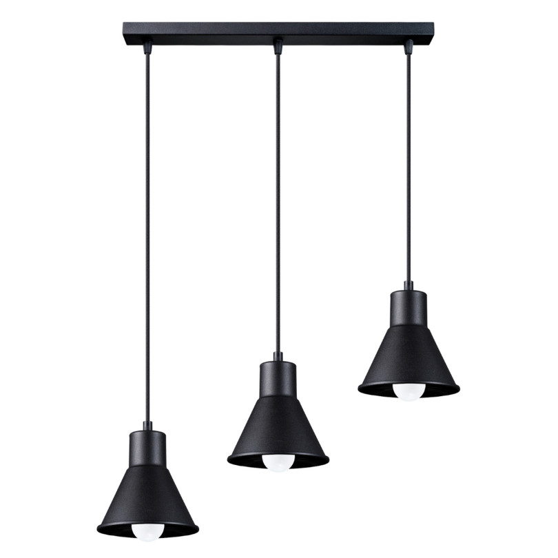 Lampe pendante Elyla 3 noir [E27].