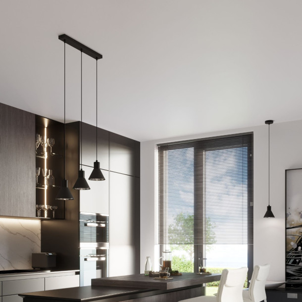 Lampe suspendue Elyla 1 noir [ES111]
