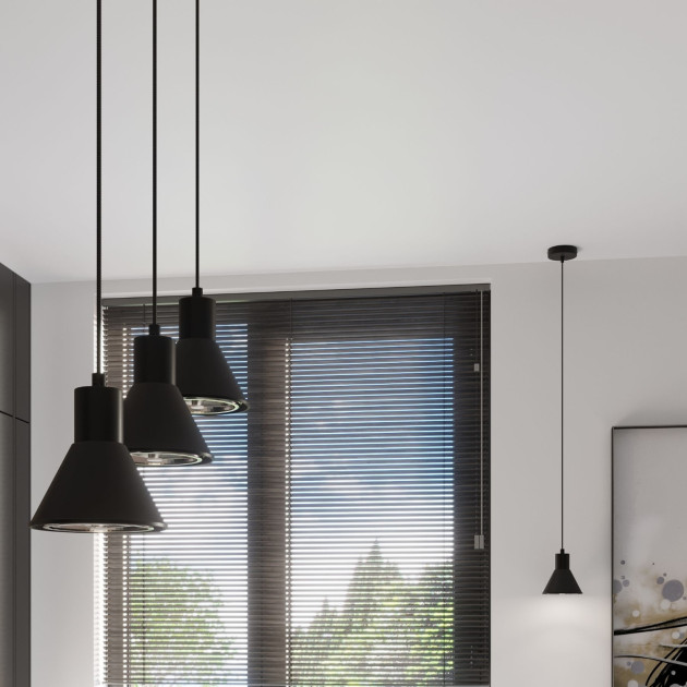 Lampe suspendue Elyla 1 noir [ES111]