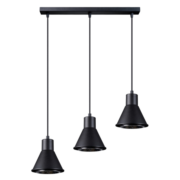 Lampe pendante Elyla 3 noir [ES111]