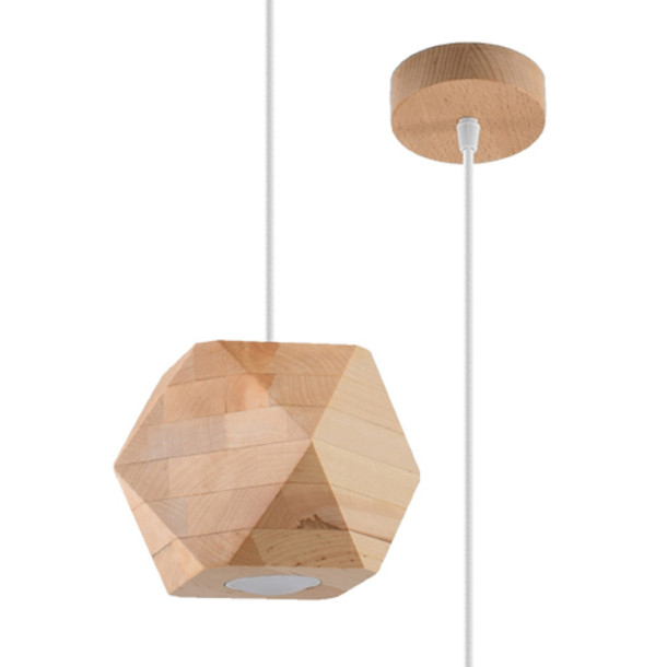 Lampe pendante Oryen bois naturel