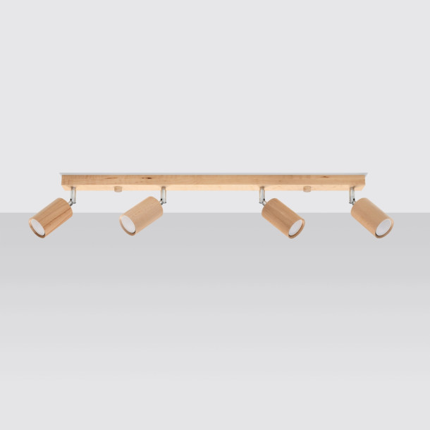 Plafonnier Elyor 4 en bois naturel
