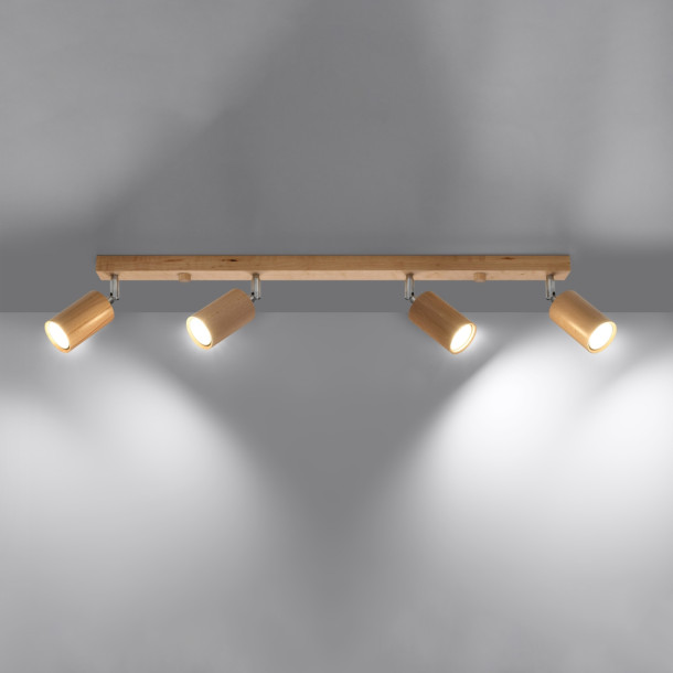 Plafonnier Elyor 4 en bois naturel