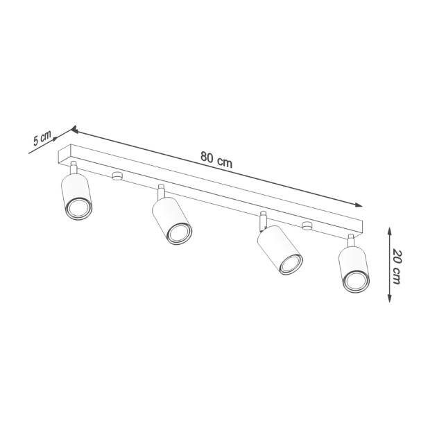 Plafonnier Elyor 4 en bois naturel