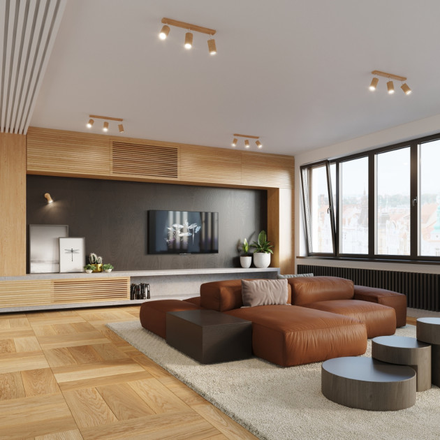 Plafonnier Elyor 4 en bois naturel
