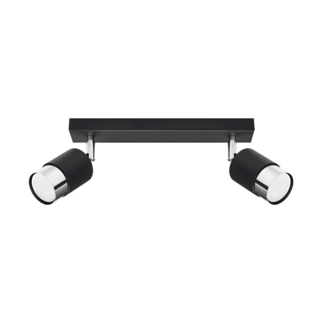 Plafonnier Elyaena 2 noir/chrome
