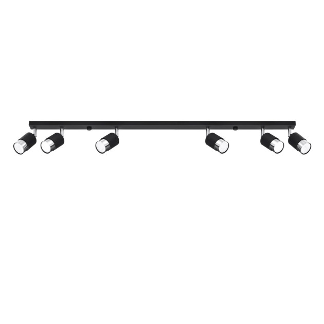 Plafonnier Elyaena 6 noir/chrome