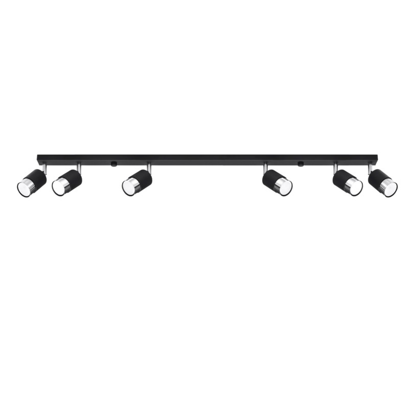 Plafonnier Elyaena 6 noir/chrome