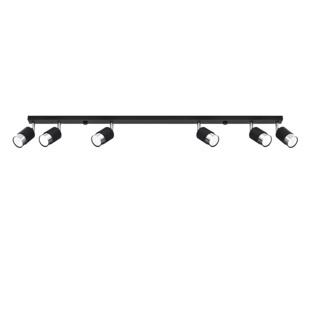 Plafonnier Elyaena 6 noir/chrome