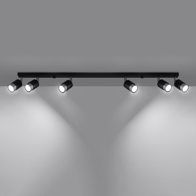 Plafonnier Elyaena 6 noir/chrome