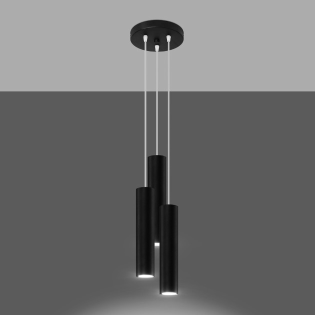 Lampe suspendue Noraaena 3P noir
