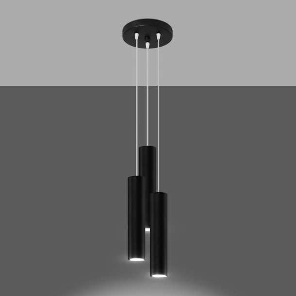 Lampe suspendue Noraaena 3P noir