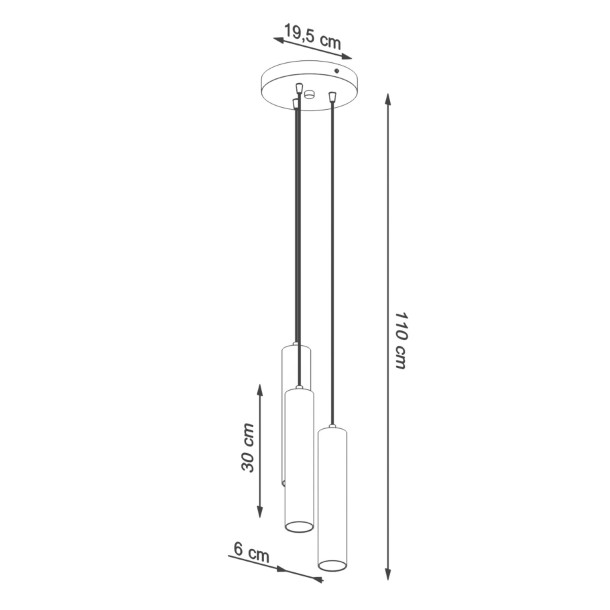 Lampe suspendue Noraaena 3P noir