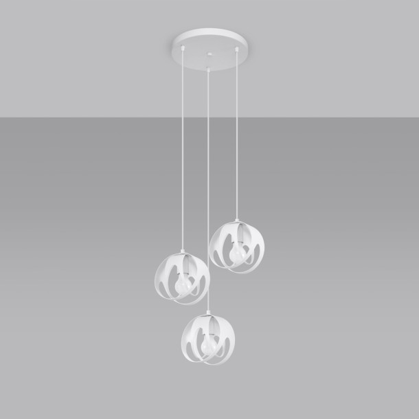 Lampe pendante Lineaaena 3P blanc