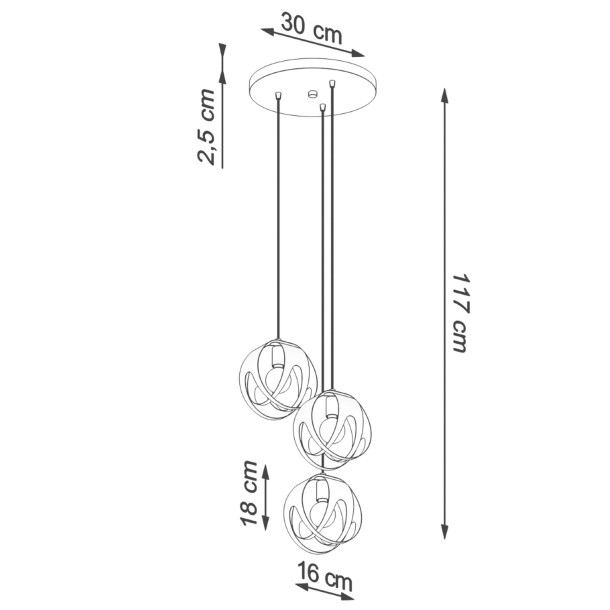 Lampe pendante Lineaaena 3P blanc