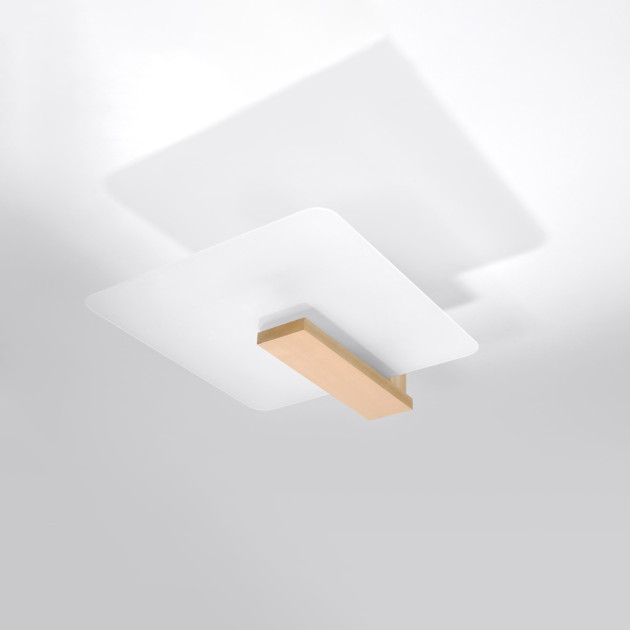 Plafonnier Luxeior en bois naturel