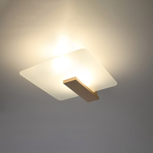 Plafonnier Luxeior en bois naturel