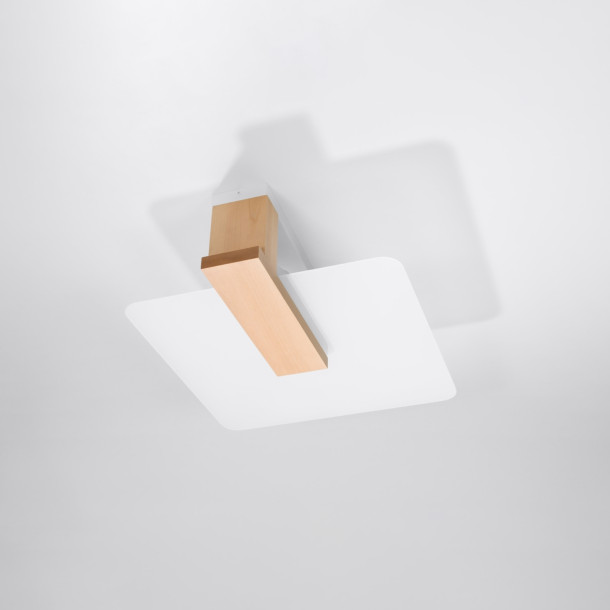 Plafonnier Luxeior en bois naturel