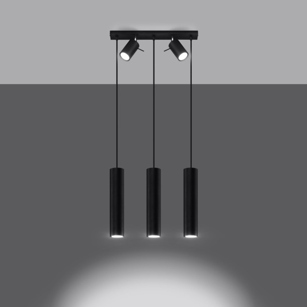 Lampe suspendue Veraaeen 3 noir