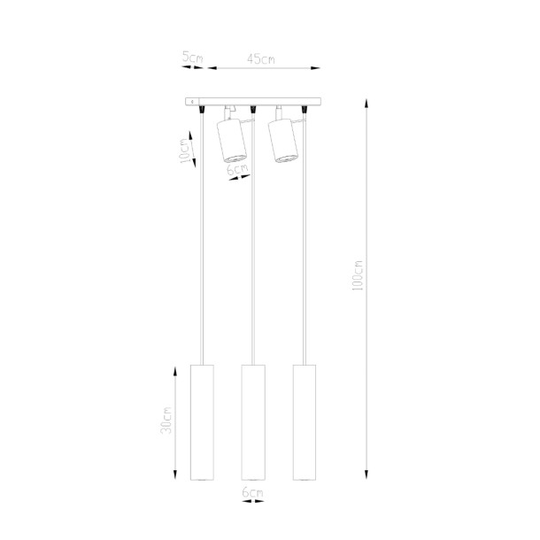 Lampe suspendue Veraaeen 3 noir