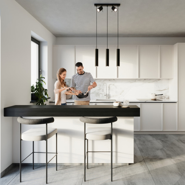 Lampe suspendue Veraaeen 3 noir