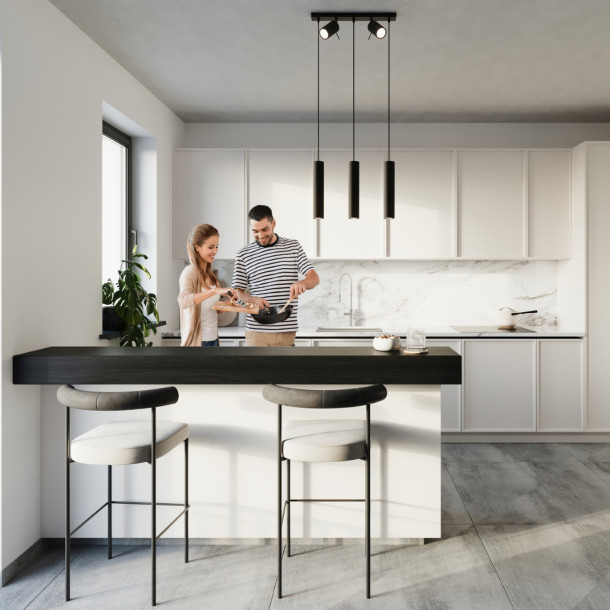 Lampe suspendue Veraaeen 3 noir