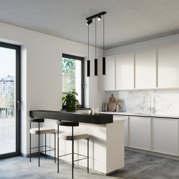 Lampe suspendue Veraaeen 3 noir