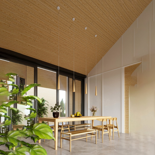 Lampe suspendue Aleen 1 en bois naturel