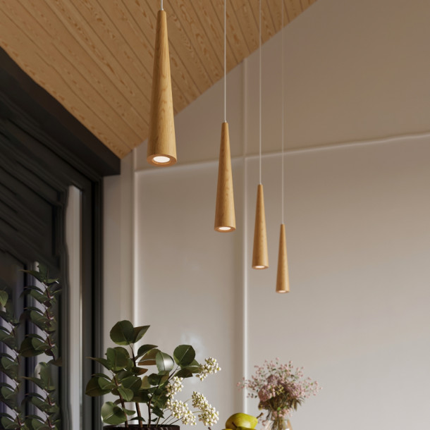 Lampe suspendue Aleen 1 en bois naturel