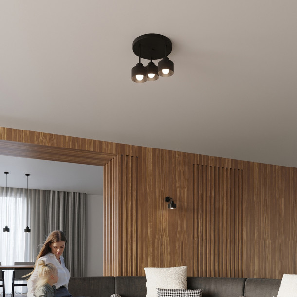 Plafonnier Velyen 3 noir
