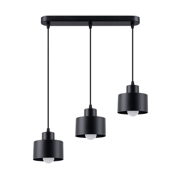 Lampe suspendue Velyen 3 noir