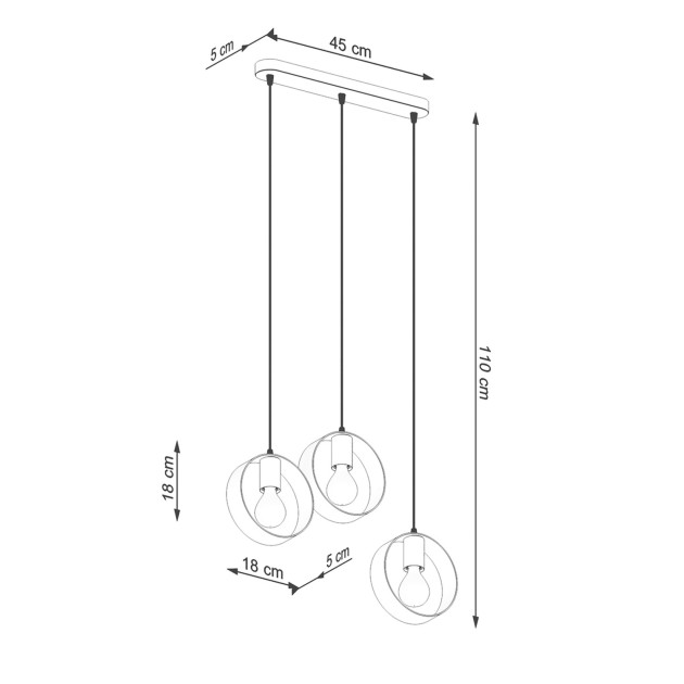 Lampe pendante Aliar 3 biała