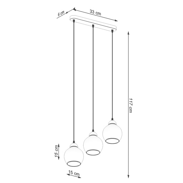 Lampe pendante Orana 3 noir