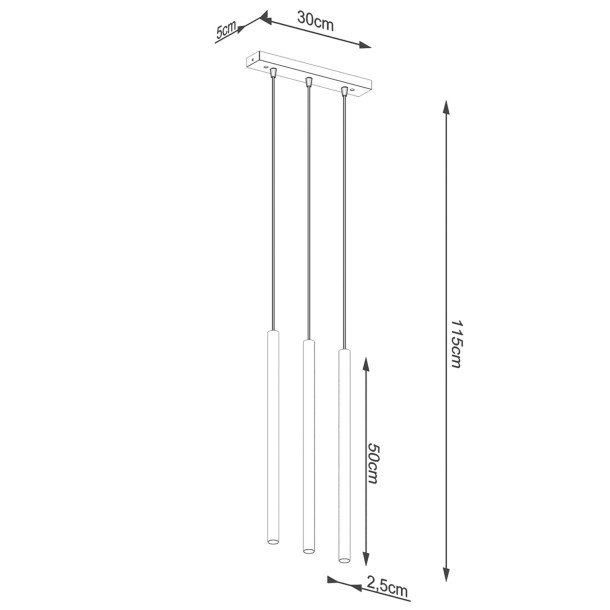 Lampe suspendue Noraaeen 3L or