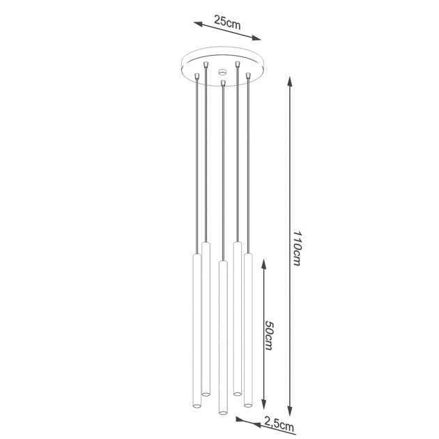 Lampe suspendue Noraaeen 5P blanc