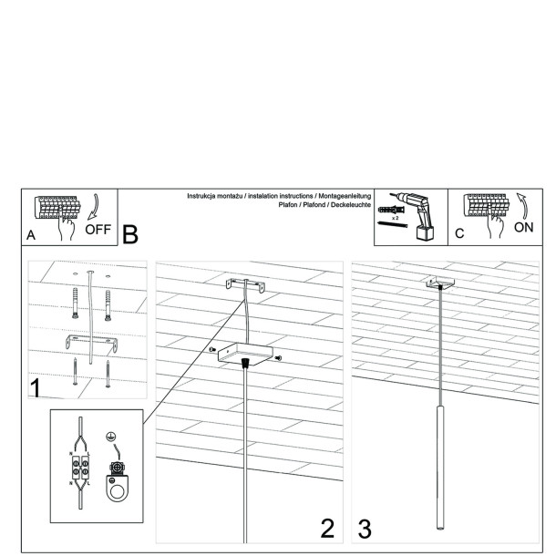 Lampe suspendue Noraaeen 1 or poli