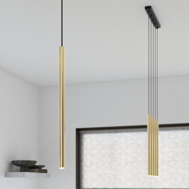 Lampe suspendue Noraaeen 1 or poli