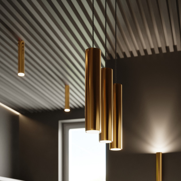 Lampe suspendue Noraaena 1 or poli