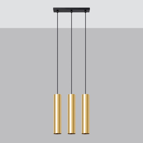 Lampe pendante Noraaena 3 or poli