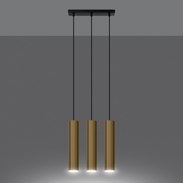 Lampe pendante Noraaena 3 or poli