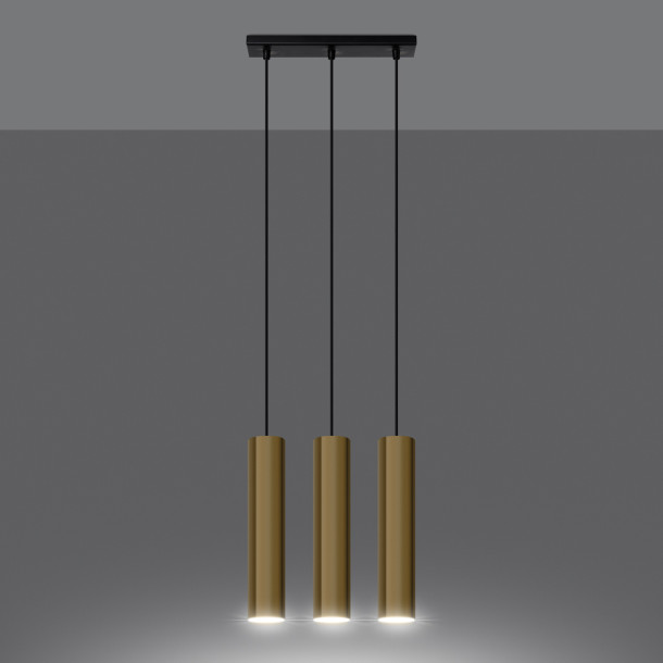Lampe pendante Noraaena 3 or poli