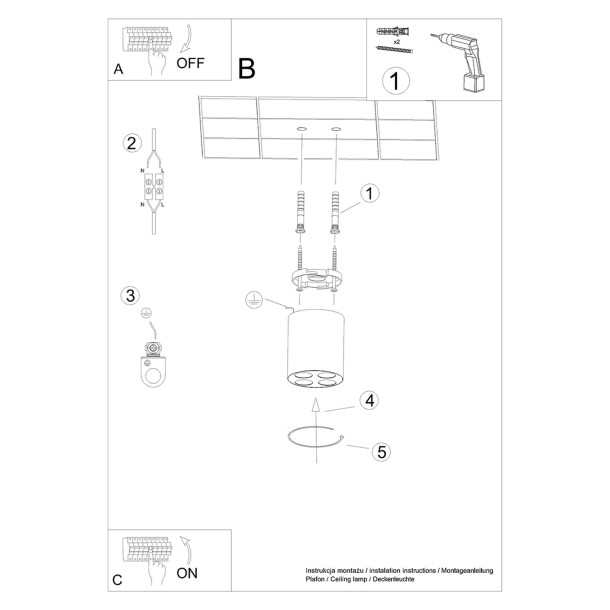 Plafonnier Noraiea blanc LED